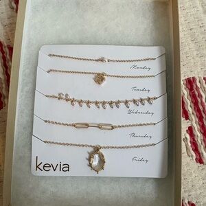 Kevia Gold Necklace Set with Crystal Accents